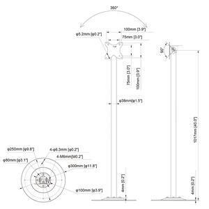 VESA 100X100 Tablet base Tablet PC montaje 10 a 30 pulgadas 360 grados soporte de recinto de piso - Product Image 4
