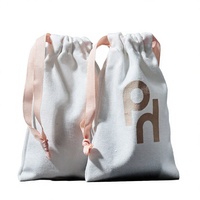 Pochette en coton et jute personnalisée avec cordon de serrage, impression de logo sur mesure, emballages biodégradables et durables, sacs cadeaux pour bijoux