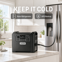 Station d'alimentation portable double PD 100W 2400W 2304Wh LiFePO4, générateur solaire à onde sinusoïdale pure, panneau solaire, lampe de poche, charge sans fil
