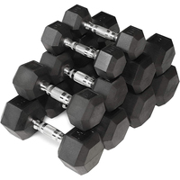 Haltères hexagonales revêtues en caoutchouc, équipement de gymnastique pour l'entraînement physique à domicile, poids gratuit, 5, 10, 30, 40kg