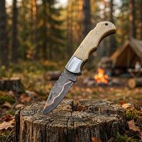 Couteau de poche pliant en acier Damas de haute qualité, manche en bois Pakka, verrouillage arrière, garantie 3 ans, qualité industrielle 58 HRC
