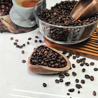 HIGHWIN Accessoires à café modernes de qualité alimentaire, tasse à mesurer réutilisable pour grains de café, plateau de rangement en bois pour grains de café