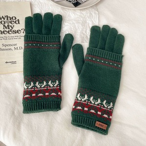 Guantes sin Dedos Desmontables para <span class=keywords><strong>Mujer</strong></span>, Tejido Jacquard Vintage, Resistentes al Viento, Pantalla Táctil, Multicolor, Cálidos, Protección contra el Frío, Otoño/Invierno - Product Image 6