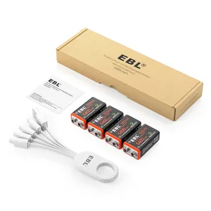 9 voltios 6f22 600mAh 9 V Usb Baterías recargables de iones de litio Batería recargable Usb