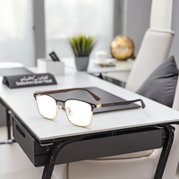 Monture de lunettes haut de gamme en fibre de carbone optique, semi-cerclée, légère, pour visage en forme de losange, lunettes de lecture unisexe