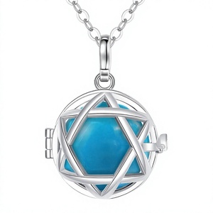 Vente en gros : Pendentif <span class=keywords><strong>Bola</strong></span> mexicain étoile <span class=keywords><strong>de</strong></span> David pour la <span class=keywords><strong>grossesse</strong></span> et l'harmonie, plaqué or rose 18 carats et argent sterling 925, cadeau pour enfants - Product Image 4