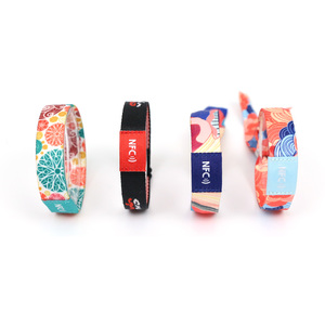 맞춤형 <span class=keywords><strong>RFID</strong></span> 탄성 팔찌 13.56MHz <span class=keywords><strong>NFC</strong></span> 패브릭 손목밴드 (패션 및 스포츠 행사용) - Product Image 2