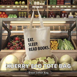Bolsa de Compras Personalizada Xuerry, Ecológica, Reutilizable, con Asa de Hombro, Cierre de Cremallera, Letras, Extra Grande, de Algodón, con Logotipo Personalizado Impreso - Product Image 2