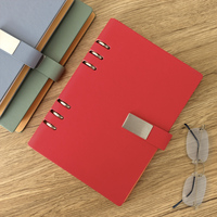 Carnet de notes professionnel A5 en cuir PU à 6 anneaux, best-seller, pour réunions de bureau et enregistrement de projets professionnels