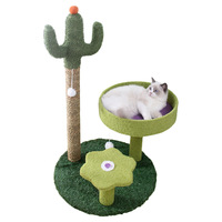 CactusCat Arbre à chat moderne à 3 niveaux, grand lit pour chat, griffoir, structure d'escalade, durable, confortable, en peluche et sisal, sans perte de poils, pour animaux de compagnie d'intérieur