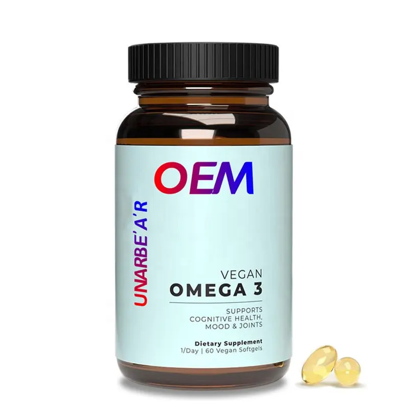 OEM omega 3-suplemento alimenticio vegano, cápsulas de zinc omega 3 que mejoran la inmunidad