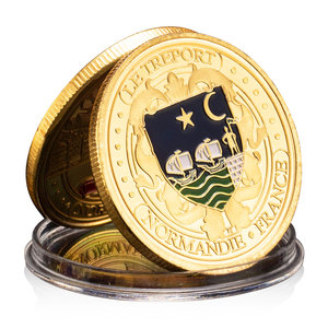 Divisi administratif France Le trepost koleksi koin peringatan warna-warni koin Souvenir salinan berlapis emas - Product Image 2