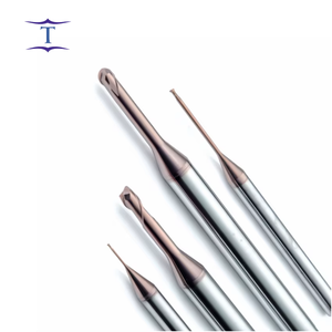 HRC65 Altin Tungsten Carbide Presisi Tinggi 2 Mata Pisau Ballnose Cutter Leher Panjang Diameter Kecil Endmills Seri Ramah ODM/OEM - Product Image 1