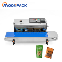 Machine à sceller FR-900-SS MOONPACK Machine à sceller les sachets en film plastique pour snacks en acier inoxydable Machine à sceller les sachets chauffants en continu