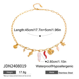 Collares con colgante <span class=keywords><strong>originales</strong></span> hechos a mano joyería de playa conchas estrella de mar Concha perla tortuga joyería de acero inoxidable para mujeres conjuntos - Product Image 4