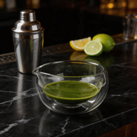 Bol à matcha japonais en verre à double paroi transparent, personnalisé, éco-responsable, fait main