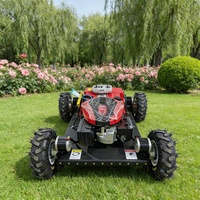 Machine de désherbage et de tonte intelligente multifonctionnelle à chenilles télécommandée Robot de débroussaillage de vergers en pente Tondeuse à gazon