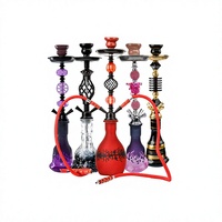 Vente directe usine – Kit chicha arabe en verre avec deux/quatre tuyaux, consommables complets, design moderne et minimaliste, taille moyenne, prêt à l'emploi
