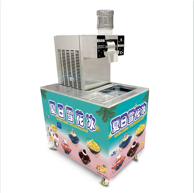 750W Fully-Automatic Stainless Steel Single Bucket Snowflake Shaver Easy Maintenance Compact Kitchen Snow Ice Machine