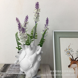 Heart Shape Resin <b>Vase</b> White <b>Small</b> Size Modern Home Desktop Decoration Valentine'S Day Gift Ornament - Product Image 4