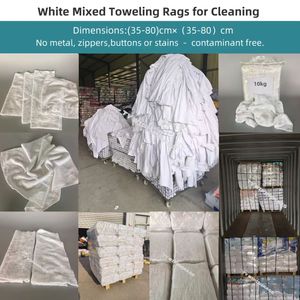 Chiffons de nettoyage thermiques en <span class=keywords><strong>flanelle</strong></span> blanche, boîte de 10 lb, 100 chiffons en coton blanc, modèle Face White Towel pour le nettoyage - Product Image 5