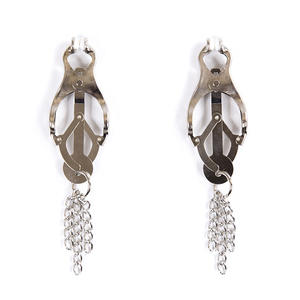 Roestvrijstalen Ketting Vlinder Drievoudig Blad Tepelclips Volwassen Seksspeeltjes Borstclips Borstklem Borstversiering - Product Image 1