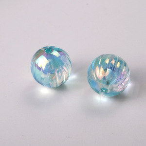 ลูกปัดรูกลมลายทางสองสีหลากสีแบบทำมือเครื่องประดับลูกปัดอะคริลิคสี - Product Image 1