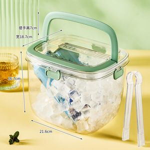 Seau à glace rectangulaire Xiaohongshu en plastique pour pique-nique en extérieur, conteneur de stockage de boissons portable avec poignée - Product Image 5