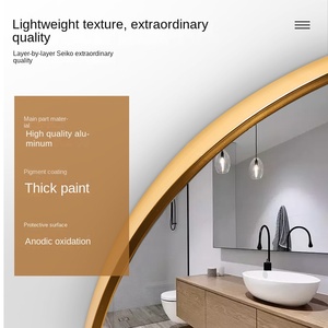 Tùy Chỉnh Lớn Hình Bầu Dục Vàng Sàn Tường Gương Kim Loại Khung Đầy Đủ Chiều Dài Cơ Thể Mặc Quần Áo Đứng Cho Phòng Tắm Trang Trí Sử Dụng - Product Image 6