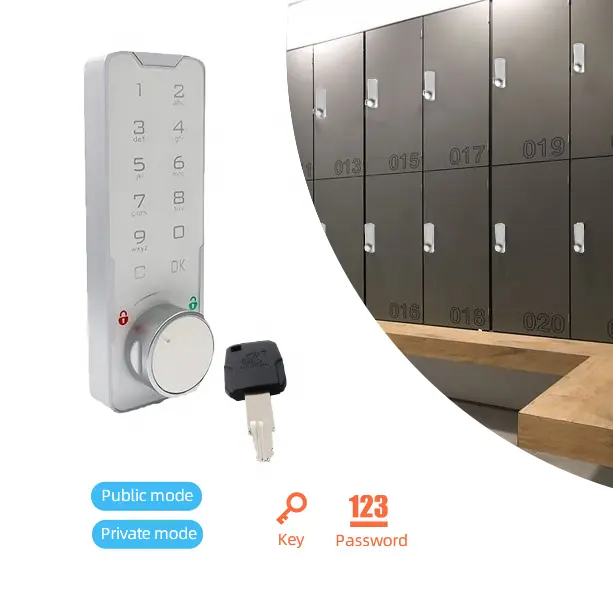 public wardrobe furniture sauna cabinet 9 numbers zinc alloy digital gym keypad keyless locker lock with key
