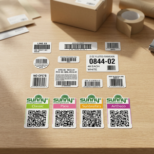 Étiquettes adhésives à code-barres en vrac de haute qualité, autocollants personnalisés pour emballages robustes, ODM/OEM sur mesure, directement de l'usine du Vietnam, résistantes à l'eau - Product Image 2