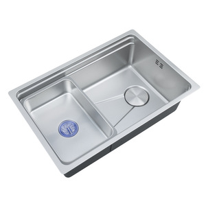 Évier de cuisine double en acier inoxydable 304, sous plan, 7545, surface brossée nano argentée, facile à nettoyer - Product Image 1