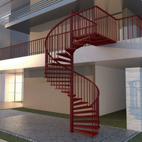 Rampe verticale en acier inoxydable de qualité industrielle pour extérieur, escalier en spirale circulaire moderne pour extérieur, approvisionnement fiable