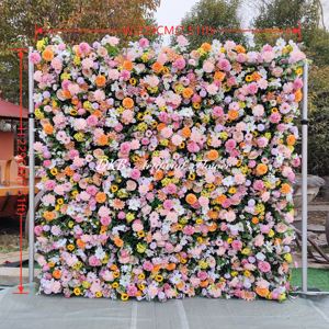 Flower Backdrop Wedding Decorative Artificial Flowers <b>pink</b> flower wall for wedding arrangement <b>decorations</b> - Product Image 2