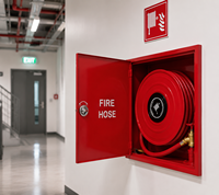 Ensemble complet d'armoire coupe-feu avec enrouleur de tuyau d'incendie, tuyau flexible et raccords complets pour la protection incendie intérieure
