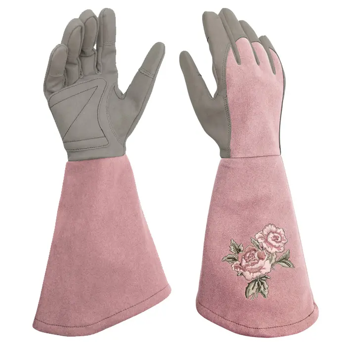 Venta de fábrica Guantes de jardín de fábrica con poda de rosas Guantes de trabajo de protección de jardinería Cuero sintético Antebrazo largo Anti Punción