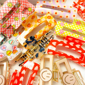 ที่หนีบผมอะคริลิคสำหรับผู้หญิงริบบิ้นโบว์พีวีซีขนาดใหญ่ที่หนีบผมรูปหัวใจรูปเชอร์รี่ - Product Image 5