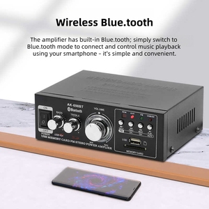 Amplificateur Mini Bluetooth Haute Puissance 220V pour Usage Domestique, Multifonctionnel avec Insertion de Carte SD, Lecteur de Clé USB, Amplificateur <span class=keywords><strong>HIFI</strong></span> pour <span class=keywords><strong>Voiture</strong></span> - Product Image 4