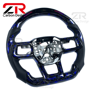 Volant de direction personnalisé en fibre de carbone forgée avec écran LED amélioré pour Ford <span class=keywords><strong>Mustang</strong></span> EcoBoost <span class=keywords><strong>V8</strong></span> Dark Horse <span class=keywords><strong>GT</strong></span> - Product Image 2