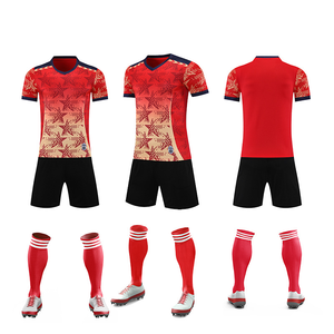 Setelan Jersey dan Celana Pendek Sepak Bola 100% Poliester Bernapas & Cepat Kering Dapat Disesuaikan Nama Tim Pakaian Olahraga Unisex Dewasa - Product Image 2