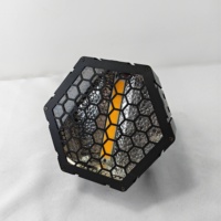 Projecteur stroboscopique hexagonal rétro LED jaune doré 100W avec barre RGB 72x0.3W, lumière d'ambiance matricielle pour scène avec DMX512