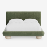 Cadre de lit rembourré avec tête de lit douce, design moderne et simple pour chambre à coucher