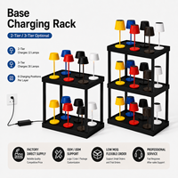 Lampe de table rechargeable avec base de charge sans fil, commande tactile, 3 températures de couleur, LED dimmable, lampe de chevet en métal pour hôtel