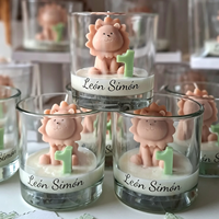 Bestseller Handgemachte Löwen-Tierfigur Sojawachs Duftkerze im Klaren Tiefer Behälter für Geburtstagsgeschenk Jubiläumsgeschenk Babyparty