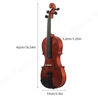 Solid Wood 1/8 Size Basswood Violin with 4 Strings for Students Adults Music Enthusiast