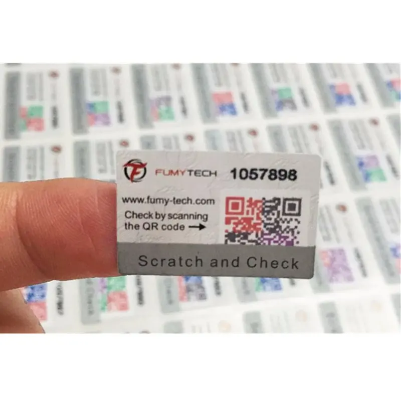 Custom printing adhesive qr code label with scratch off