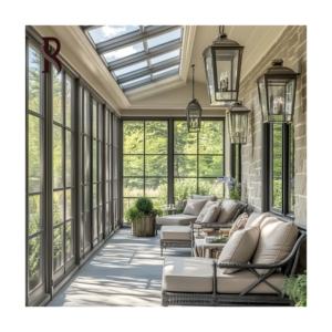 Sunroom de aluminio ascendente contemporáneo con techo inclinado Lowes Sala de estar Invernadero Exterior Invernadero/Sala de vidrio - Product Image 5