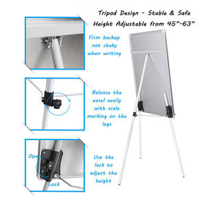 Papan Tulis Putar Berdiri Interaktif Multifungsi Tripod Magnetik Logam Papan Tulis Putih yang Dapat Dihapus - Product Image 2