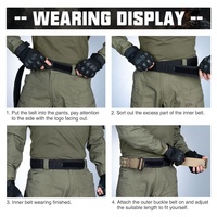 IDOGEAR Ceinture Tactique Molle de Combat en Nylon, Découpe Laser, avec Boucle Métallique à Libération Rapide 2" pour Chasse