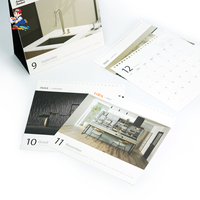 Calendrier de bureau personnalisé avec logo, papier couché, reliure spirale, impression numérique, plastification - Planificateur mensuel pour entreprises